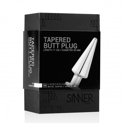 Серебристая анальная пробка Sinner Metal Pointy Buttplug - 11,5 см.